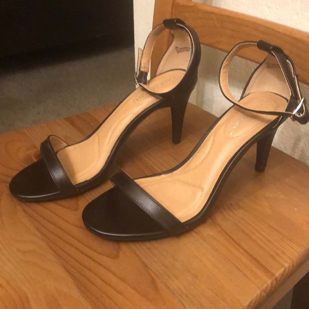 Black sexy strap heels